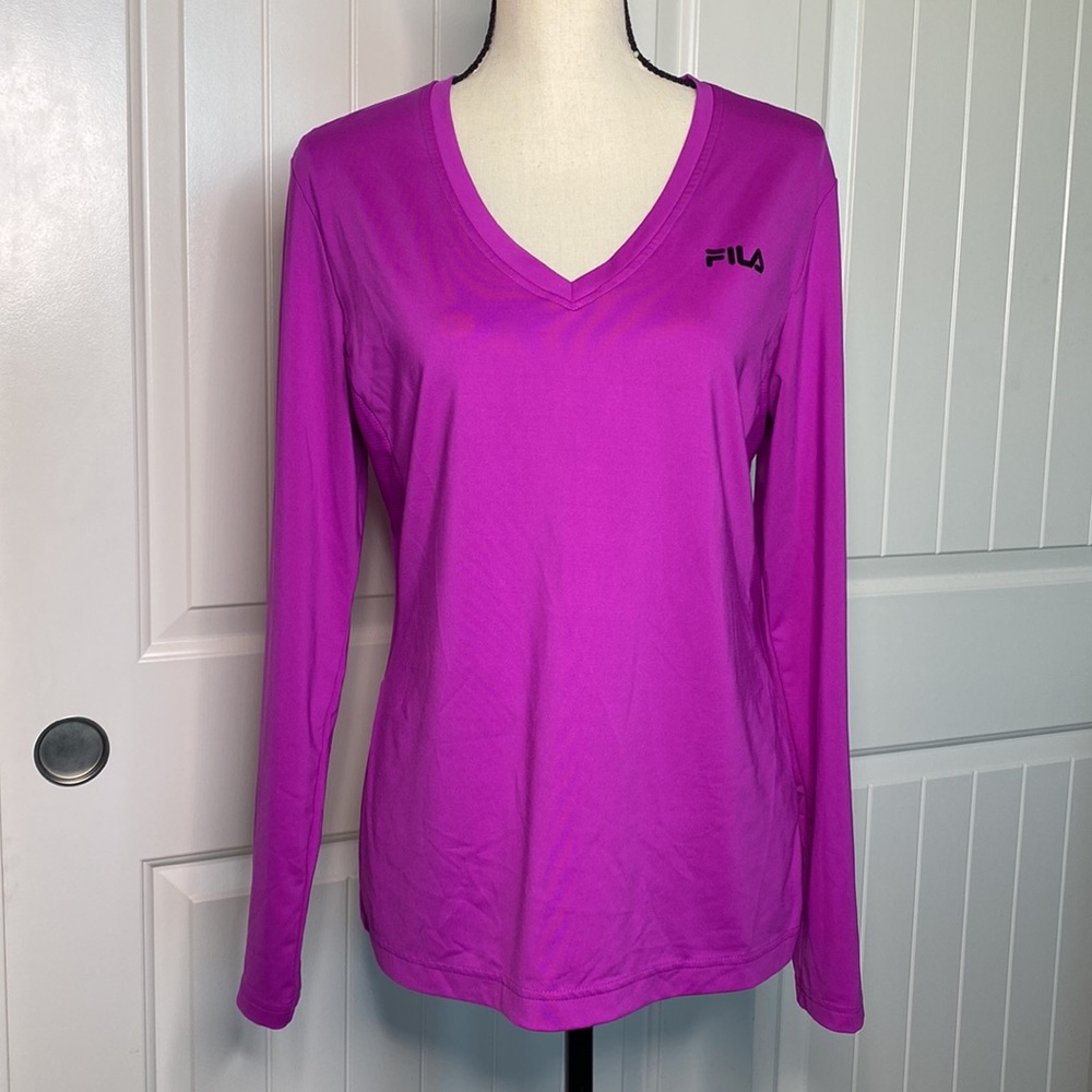 Fila long sleeve V-neck performance shirt